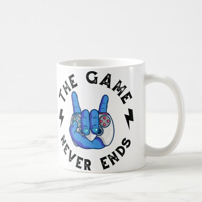 Spelet tar aldrig slut kaffemugg (Höger)