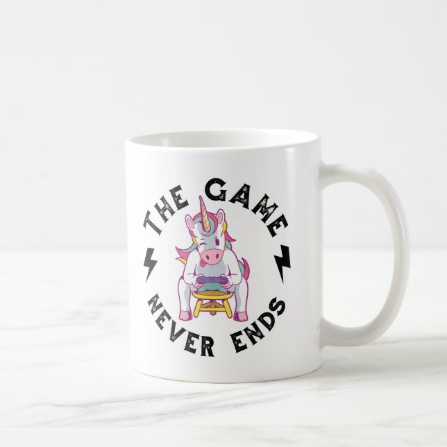 Spelet tar aldrig slut kaffemugg (Höger)