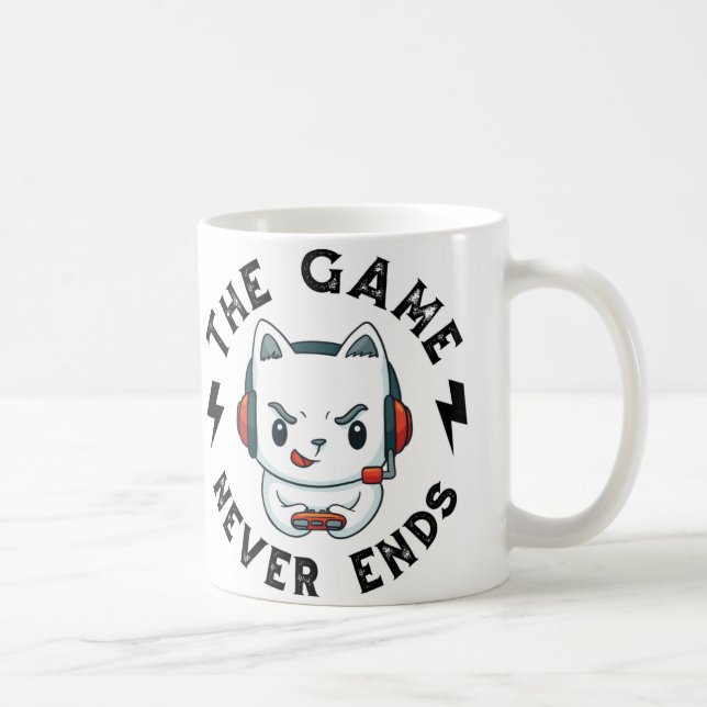Spelet tar aldrig slut kaffemugg (Höger)
