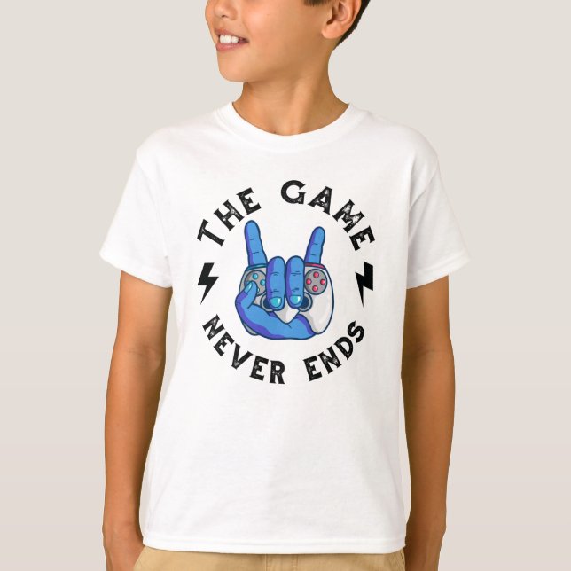 Spelet tar aldrig slut t shirt (Framsida)