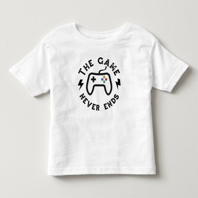 Spelet tar aldrig slut t shirt (Framsida)