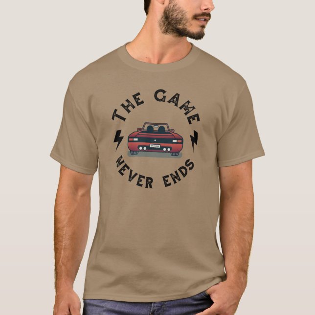 Spelet tar aldrig slut t shirt (Framsida)