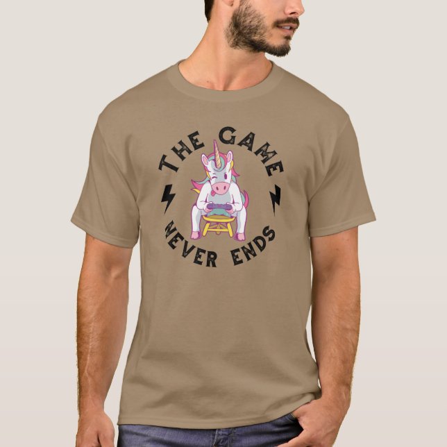 Spelet tar aldrig slut t shirt (Framsida)