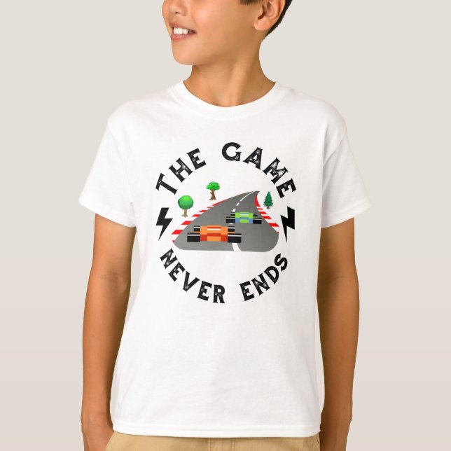 Spelet tar aldrig slut t shirt (Framsida)