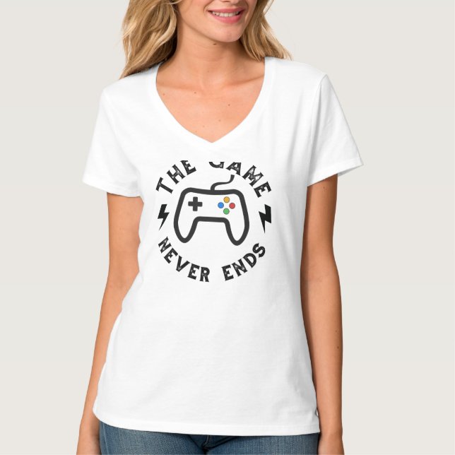 Spelet tar aldrig slut t shirt (Framsida)
