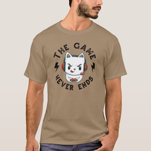 Spelet tar aldrig slut t shirt (Framsida)