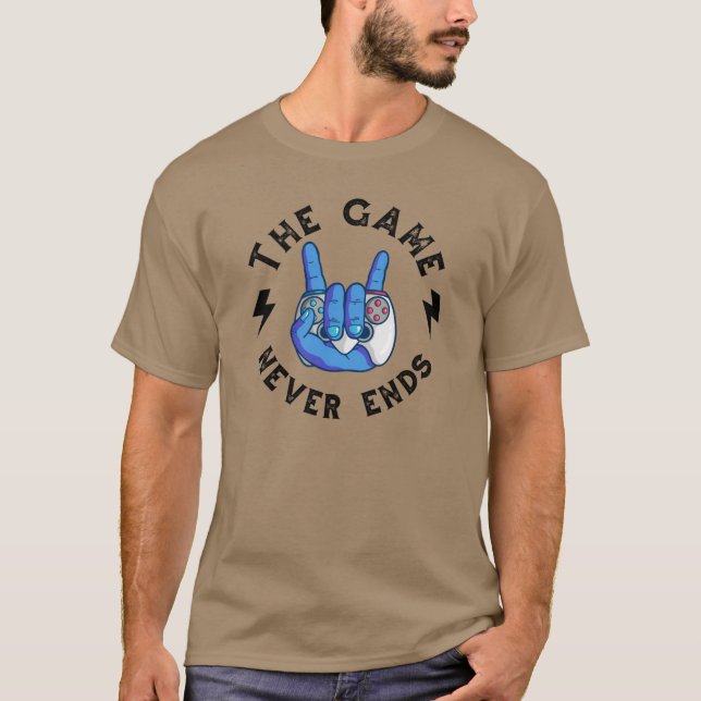 Spelet tar aldrig slut t shirt (Framsida)