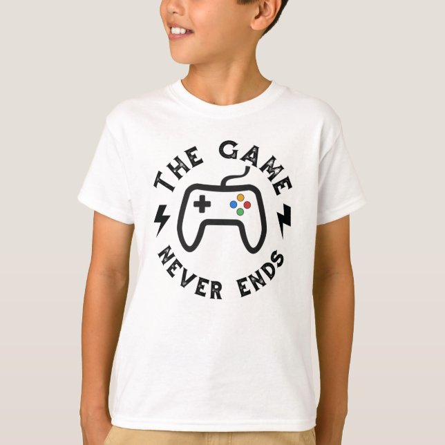 Spelet tar aldrig slut t shirt (Framsida)