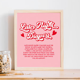 Spelet Valentine Baby Shower Late Night Diaper Gam Poster