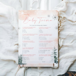 Spelet Winter Baby Trivia Baby Shower Game