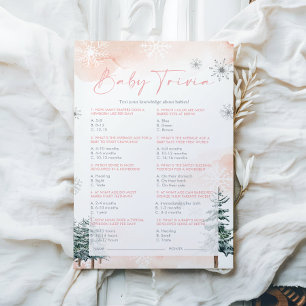 Spelet Winter Baby Trivia Baby Shower Game