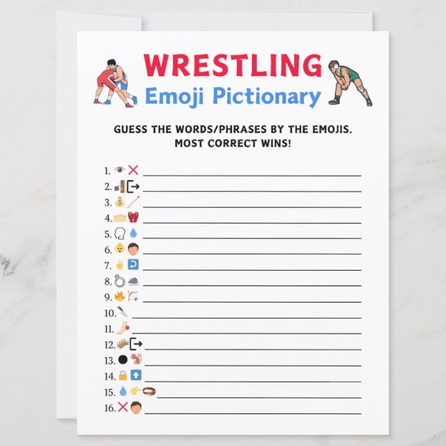 Spelet Wrestling Emoji Pictionary Game (Framsida)