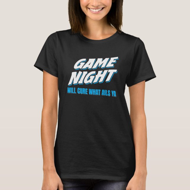 Spelets nattbrädesfamilj - trivia spelets uppspeln t shirt (Framsida)
