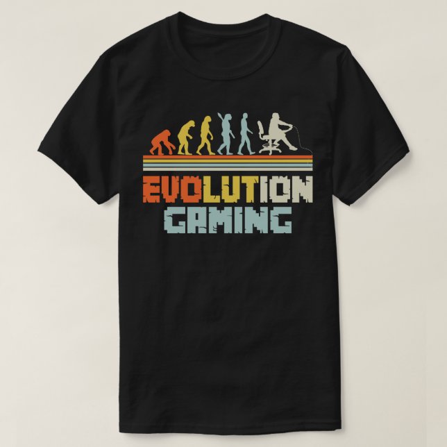 Spelevolutionsvideo Funny Human Evolution Gift T Shirt (Design framsida)
