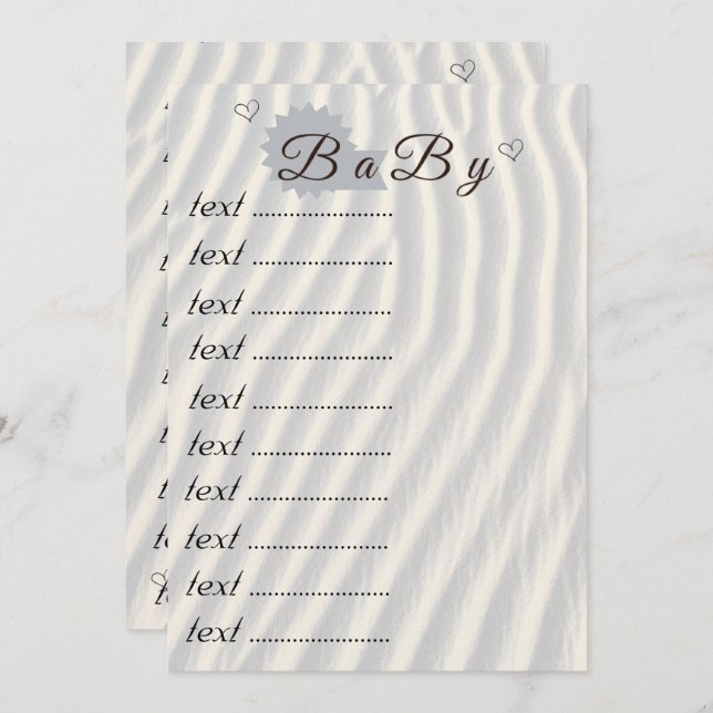 Spelfamiljen Baby Shower | Skriv ut babyspel Inbjudningar (Fram/baksida)