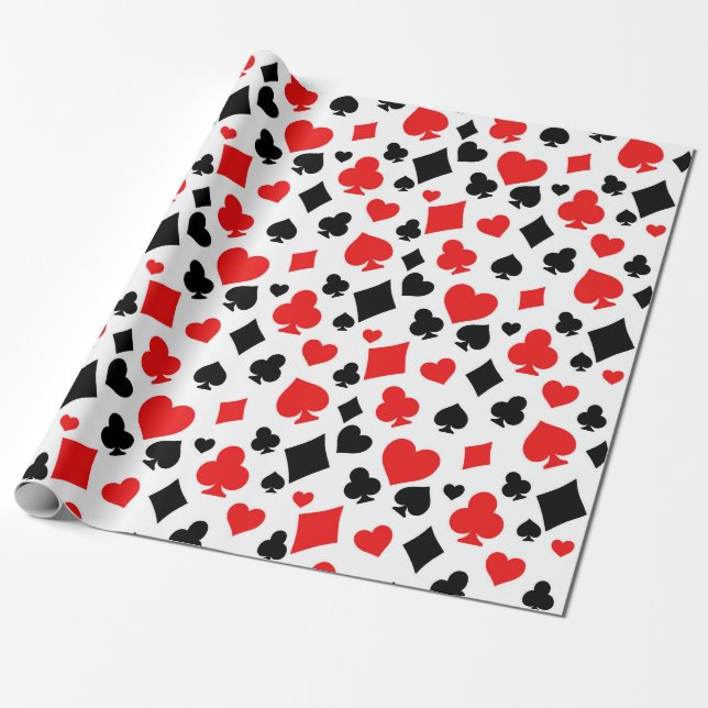 Spelfärg tryck, Poker Harlequin Mönster Presentpapper (Utrullad)