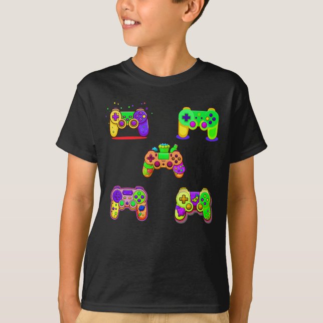 Spelfärgad videospelsstyrenhet t shirt (Framsida)