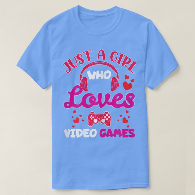 Spelflicka, spelflicka, hjärta, retro, videospel, t shirt (Design framsida)