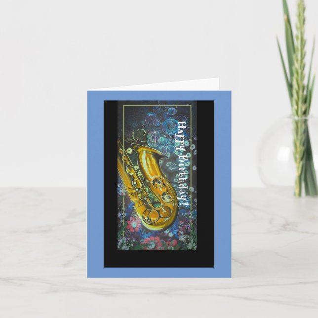 Spelfödelsedagskort för musik anteckningskort (Framsida)