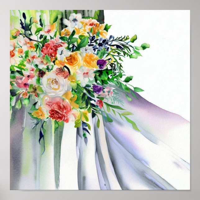 Spelfullt regnbåge, Möhippa Cascading Bouquet 1, Poster (Framsidan)