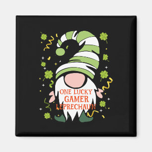 Spelglad St Patrick's Day Lucky Gnome Familj Ma Magnet