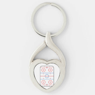 Spelgrafik för isrutsdiagram - hockey-spel twisted heart silverfärgad nyckelring