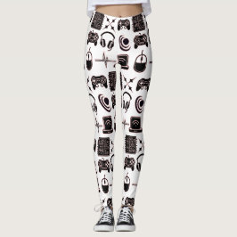 Spelgrafik | Spelare Svart, Vit och Rosa Leggings