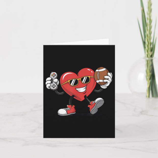 Spelhjärtevideospel Fotboll Valentines day B Kort (Framsida)