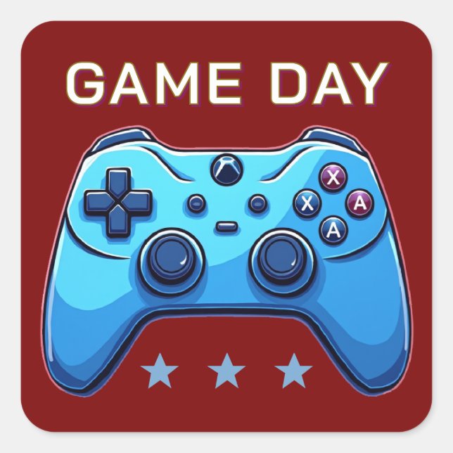 speljoystick fyrkantigt klistermärke (Framsida)