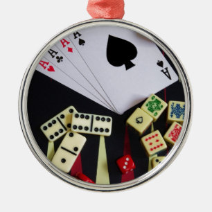 Spelkasinospel delara julgransprydnad metall