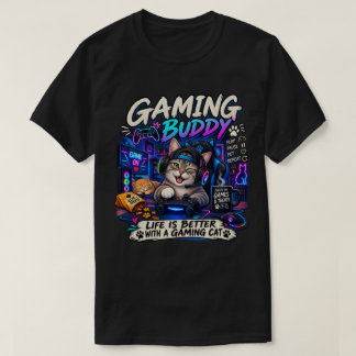 Spelkatt – Rolig Spelkatt Vän T Shirt