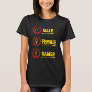 Spelkonsol för manligt kvinnligt spelspelspelspels t shirt