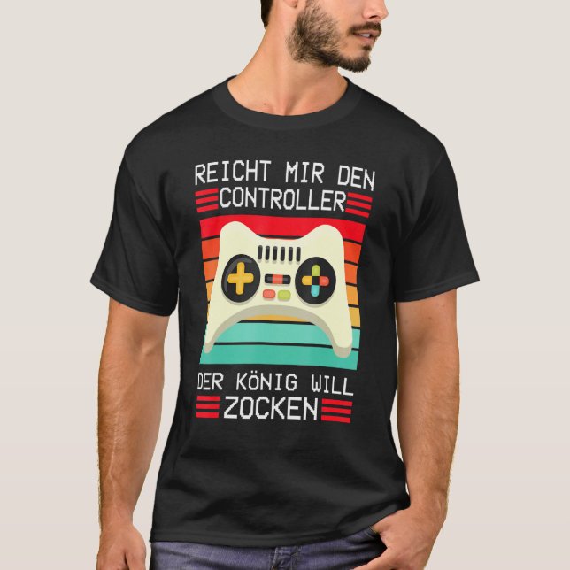 Spelkonsolen Enich Mir Den Controller König T Shirt (Framsida)