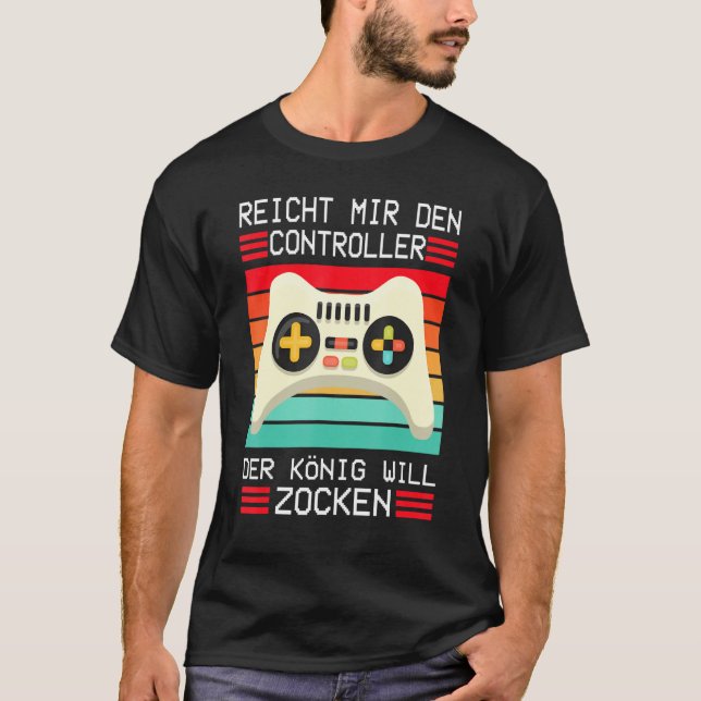 Spelkonsolen Enich Mir Den Controller König T Shirt (Framsida)