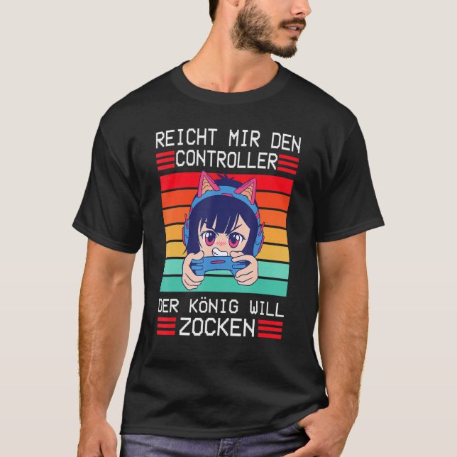 Spelkonsolen Enich Mir Den Controller König T Shirt (Framsida)