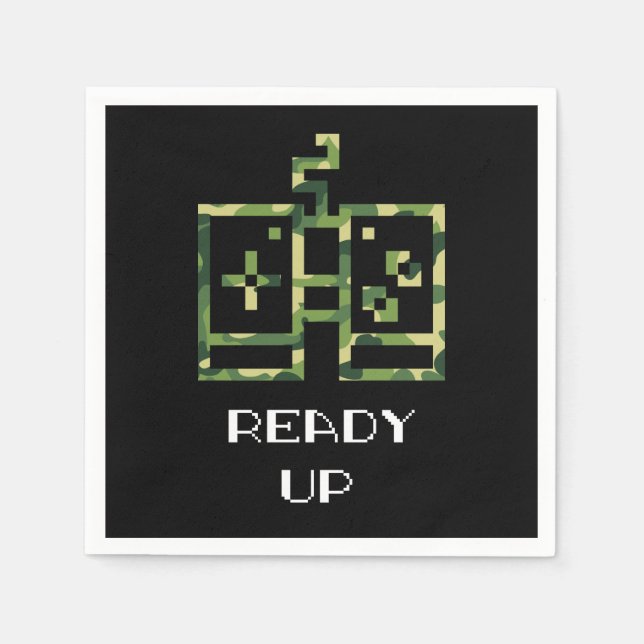 Spelkontroll för kamouflage Video Redo Up Gamer Pappersservett (Framsidan)