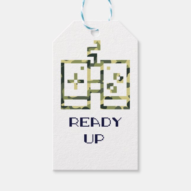 Spelkontroll för kamouflage Video Redo Up Gamer Presentetikett (Framsidan)