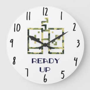 Spelkontroll för kamouflage Video Redo Up Gamer Stor Klocka