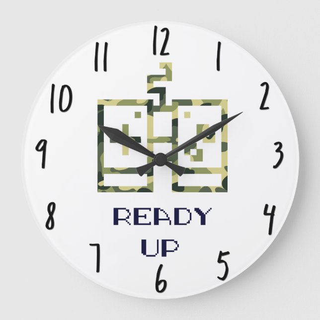 Spelkontroll för kamouflage Video Redo Up Gamer Stor Klocka (Framsida)