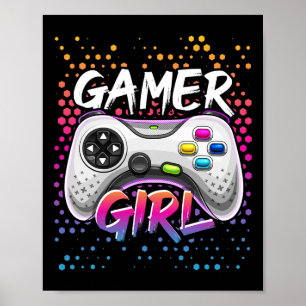 Spelkontroll för spel i spelaren Gamer Girl-spelko Poster