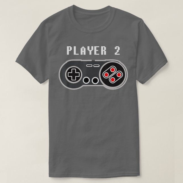 Spelkontroll för spelare 2 Retro Video Game Contro T Shirt (Design framsida)