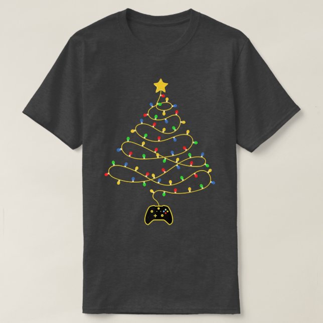 Spelkontroll för videospel Julgran Ljus T Shirt (Design framsida)