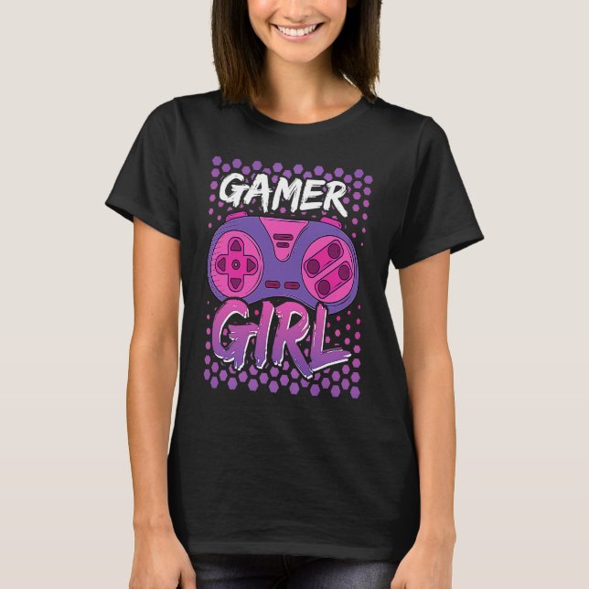 Spelkontroll för Women Gamer Girl Video Gamer T Shirt (Framsida)