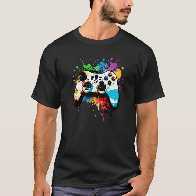 Spelkontroll graffiti datorkonsol e sport t shirt (Framsida)