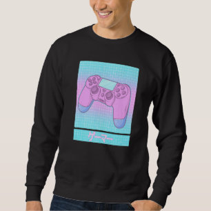 Spelkontroll Japansk Otaku Estetik Vaporwave Lång Ärmad Tröja