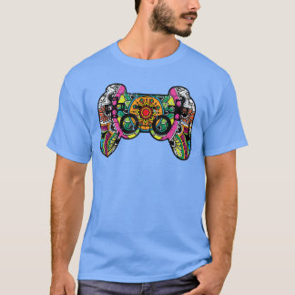 Spelkontroll Mandala Blommigt Mönster Cool Spel T Shirt