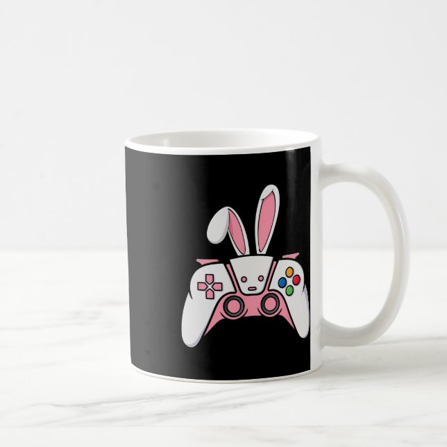 Spelkontroll med Bunny Öron Funny Påsk Gamin Kaffemugg (Höger)