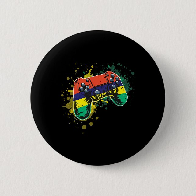Spelkontroll med Mauritiusflagga  Knapp (Framsida)
