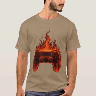 Spelkontroll På Eld Spelälskare Konsol Spelare T Shirt