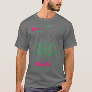 Spelkontroll Retro stil Spelare 1 Säger Spel T Shirt